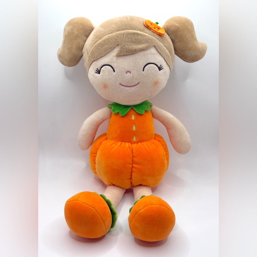 Gloveleya Doll Halloween Pumpkin Baby Girl Gift Plush Soft Toy 16”